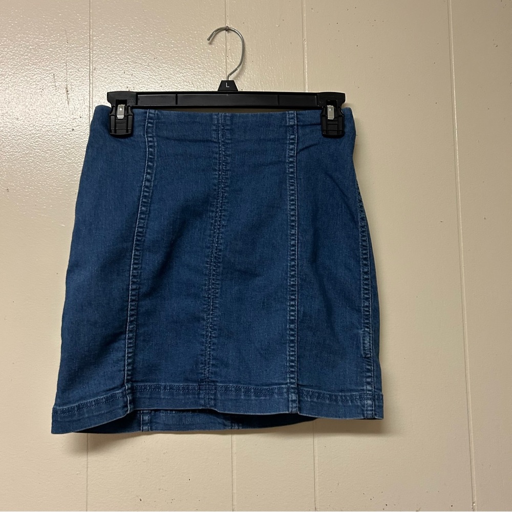 Free People Blue Mini Pencil Skirt Casual
